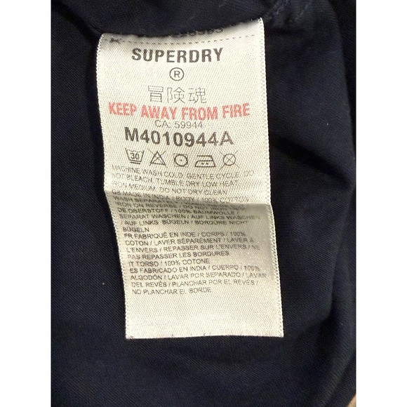 Superdry Shirt Men's XL Navy Blue Short Sleeve Button Down British Design Cotton - Picture 5 of 8